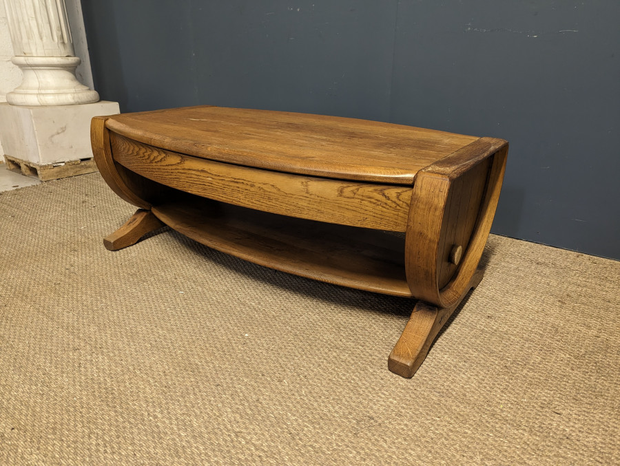 Table basse tonneau en chêne