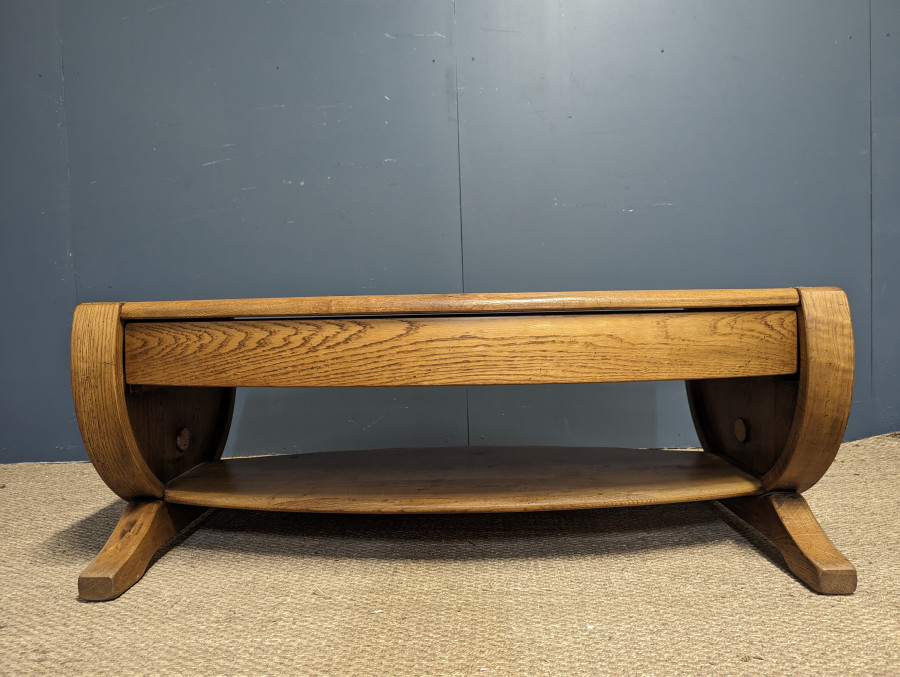 Table basse tonneau en chêne