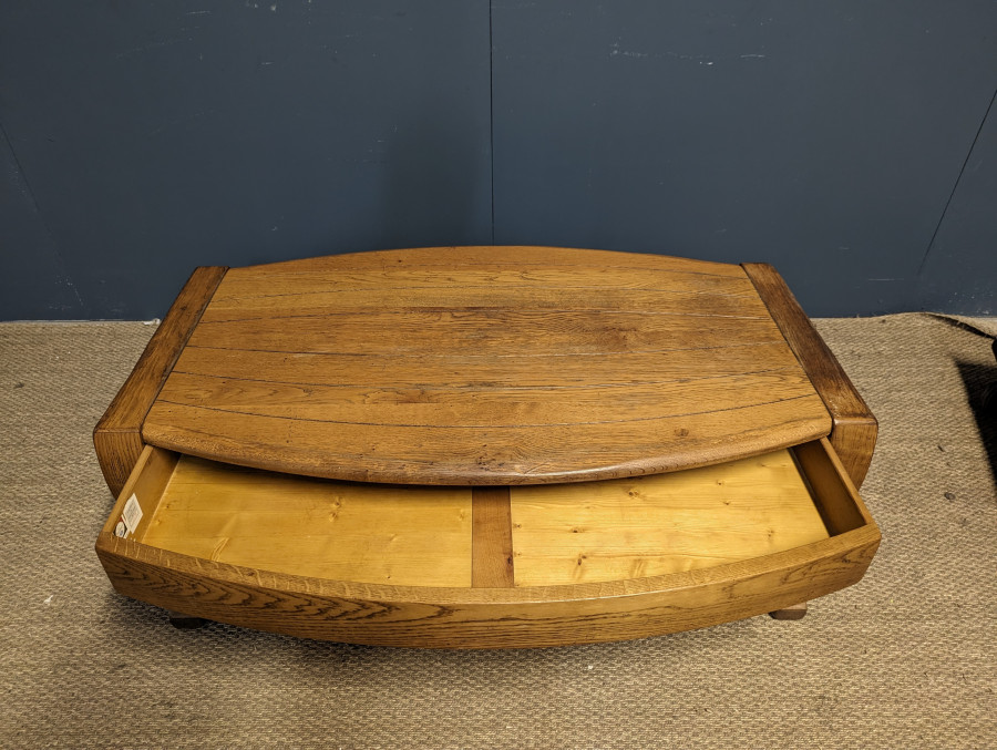 Table basse tonneau en chêne