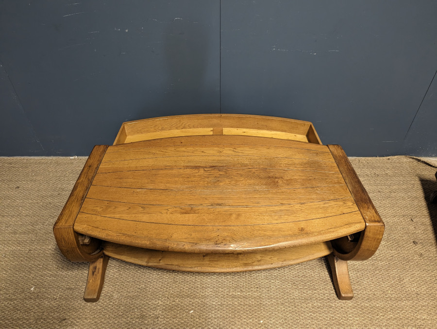 Table basse tonneau en chêne
