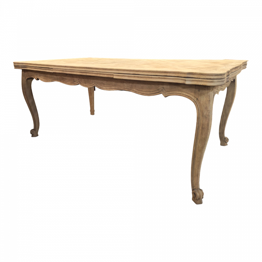 Table de style Louis XV en chêne décapée