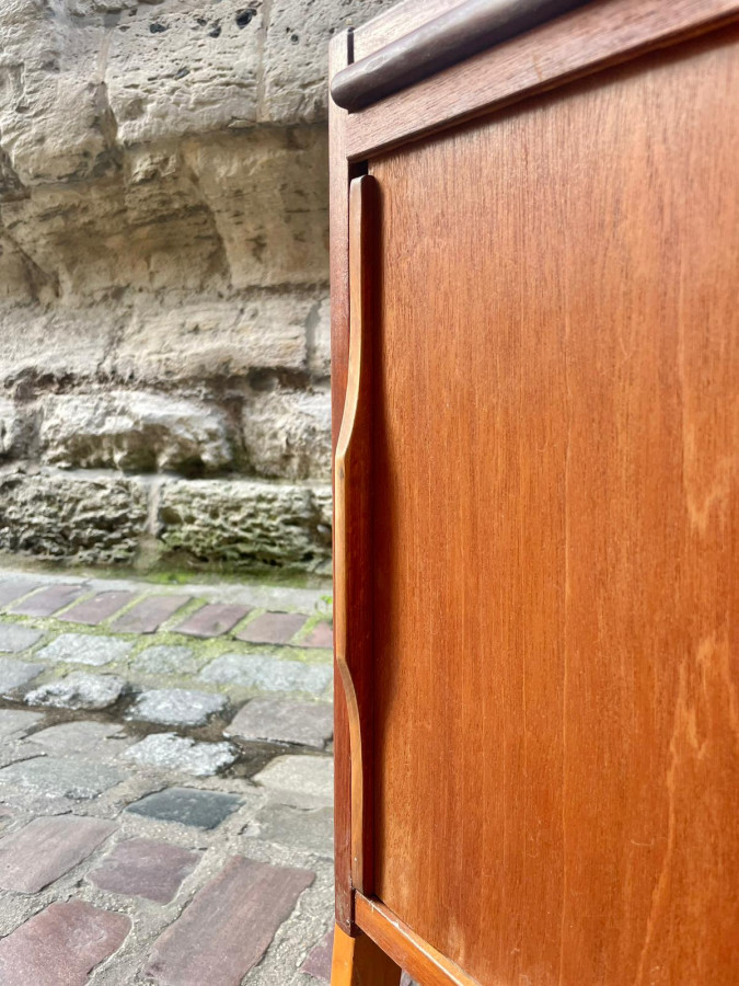 Bibliothèque Bureau scandinave en teck et hêtre années 70