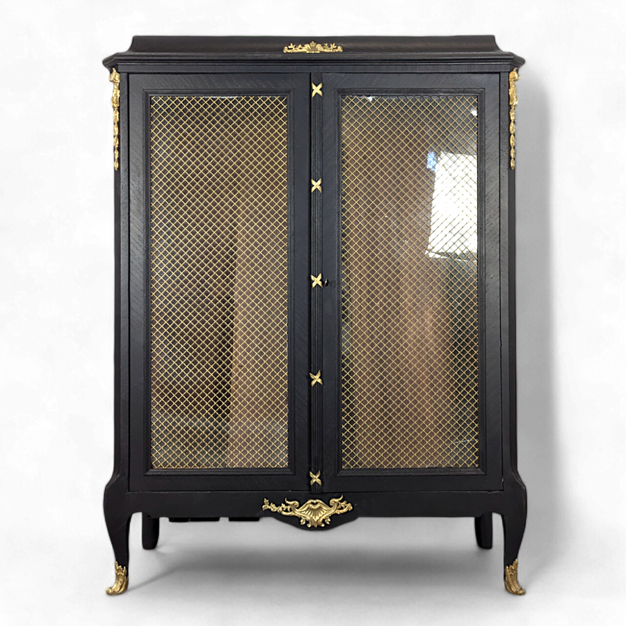 Vtrine bibliothèque en bois noircie époque Napoléon III