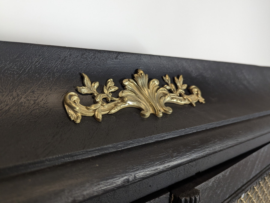 Vtrine bibliothèque en bois noircie époque Napoléon III