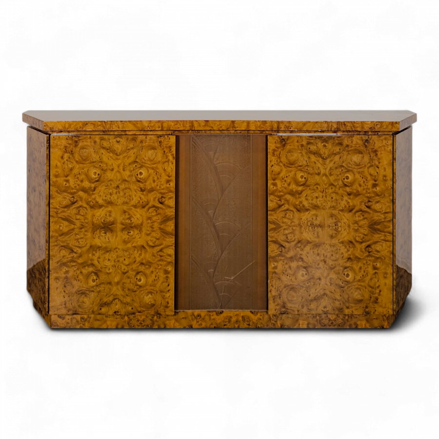 Buffet de style Art Déco en loupe d'Orme