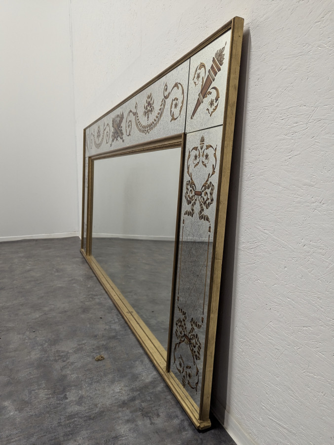 Miroir de bistrot en verre églomisé DLG Pansart