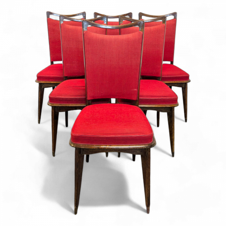 Série de 6 chaises Italiennes années 50 DLG Osvaldo Borsani