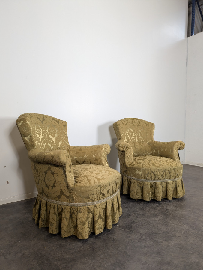 Paire de fauteuil crapaud époque Napoléon III