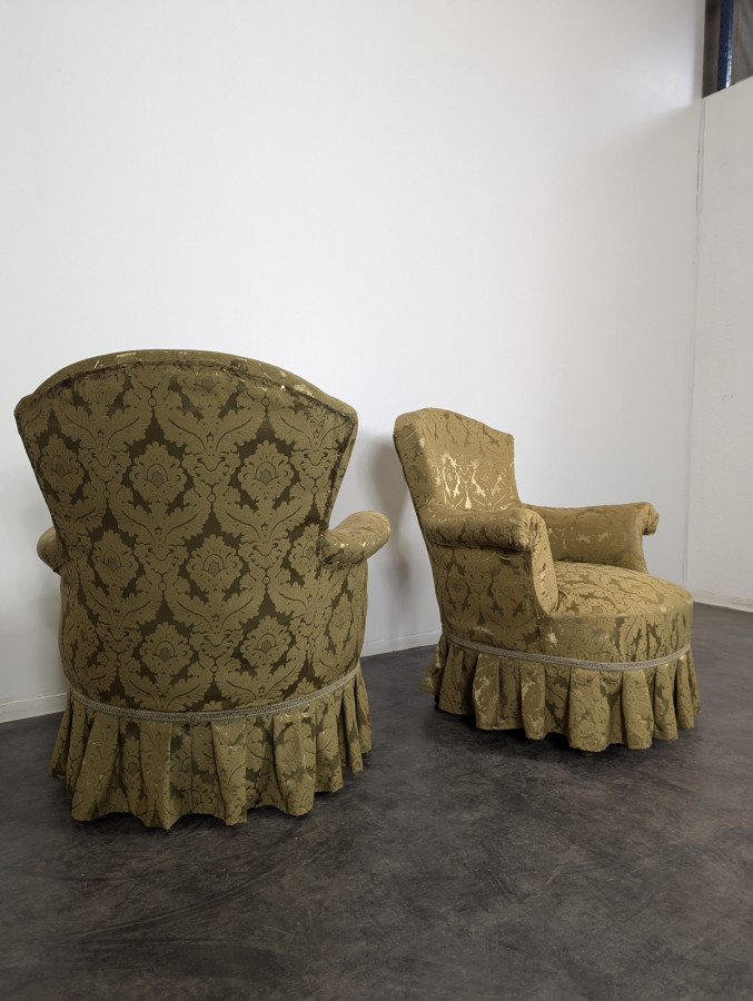 Paire de fauteuil crapaud époque Napoléon III