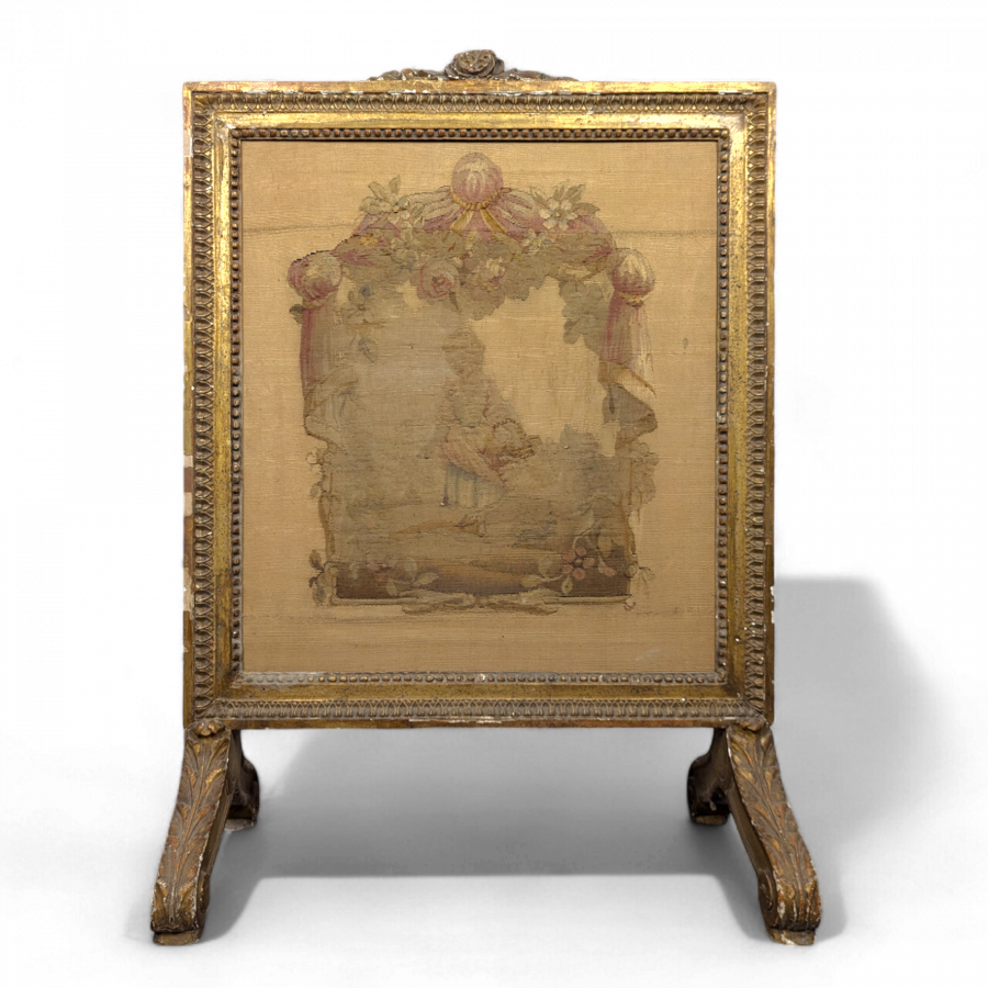 Pare-feu de style Louis XVI en bois doré fin XIXe