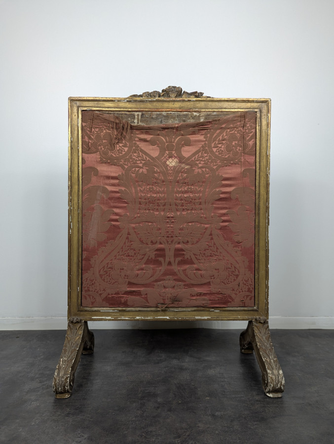 Pare-feu de style Louis XVI en bois doré fin XIXe