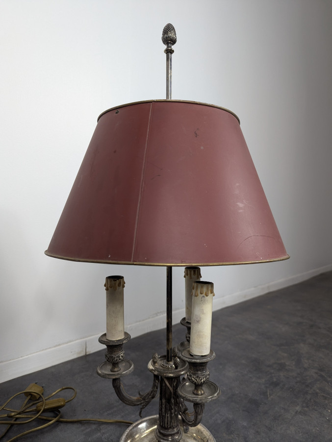 Lampe Bouillote de style Louis en bronze argenté