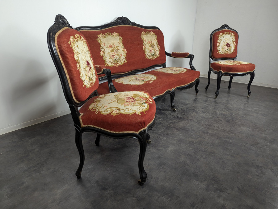 Salon en bois noici époque Napoléon III