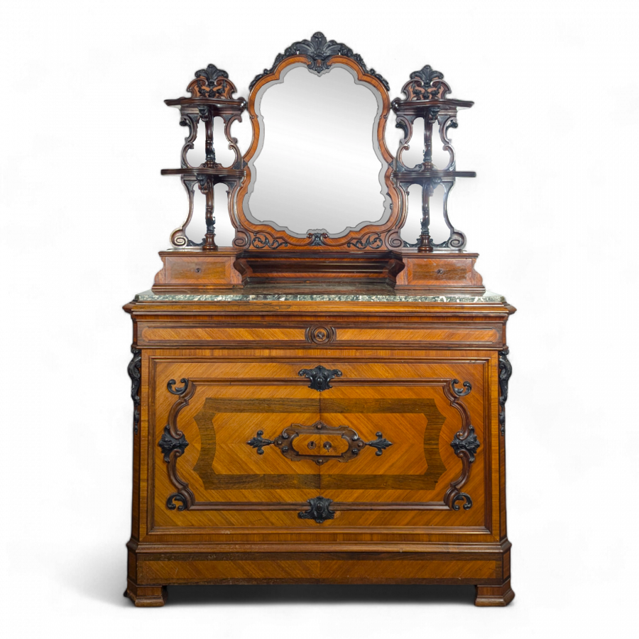 Coiffeuse en bois de rose et palissandre époque Napoléon III