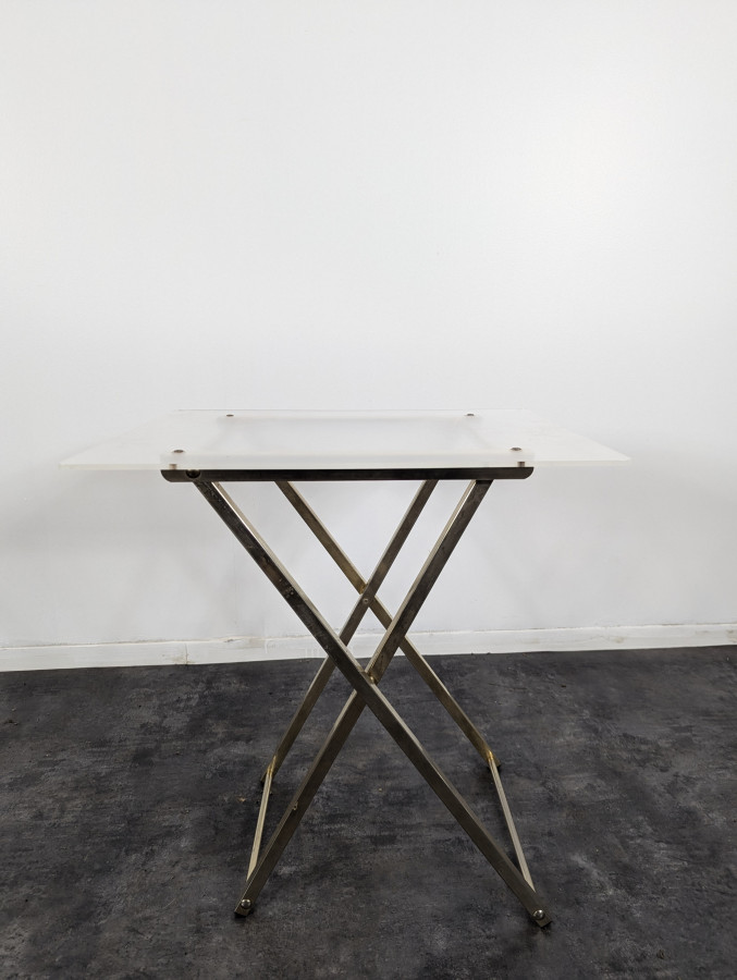 Paire de table d'appoint dorées années 80