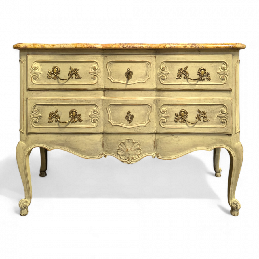 Commode sauteuse de style Louis XV réchampie