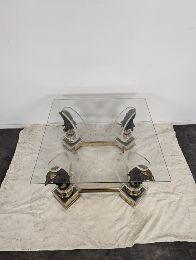 Table Basse aux Aigles de Style Maison Charles