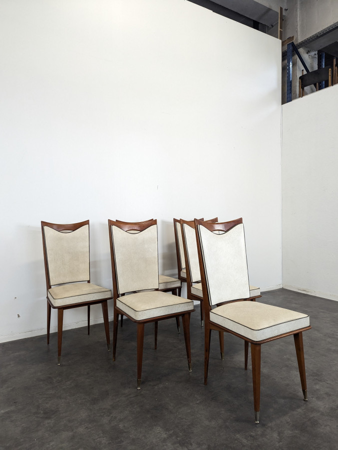 Série de 6 chaises des années 50