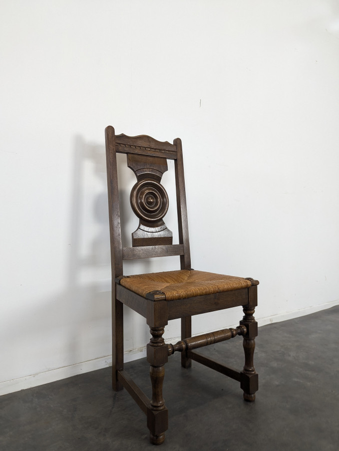 Série de 6 chaises brutalistes DLG Dudouyt