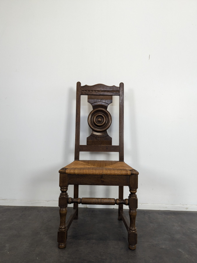 Série de 6 chaises brutalistes DLG Dudouyt