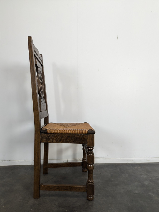 Série de 6 chaises brutalistes DLG Dudouyt
