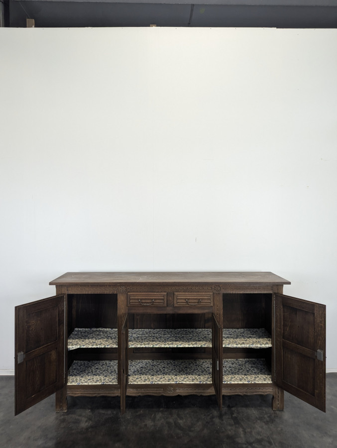 Enfilade haute en chêne brutaliste DLG de Dudouyt