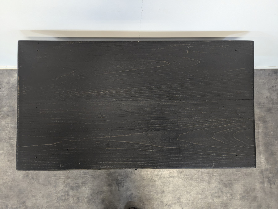Table réchampie bois noircie XIXeme