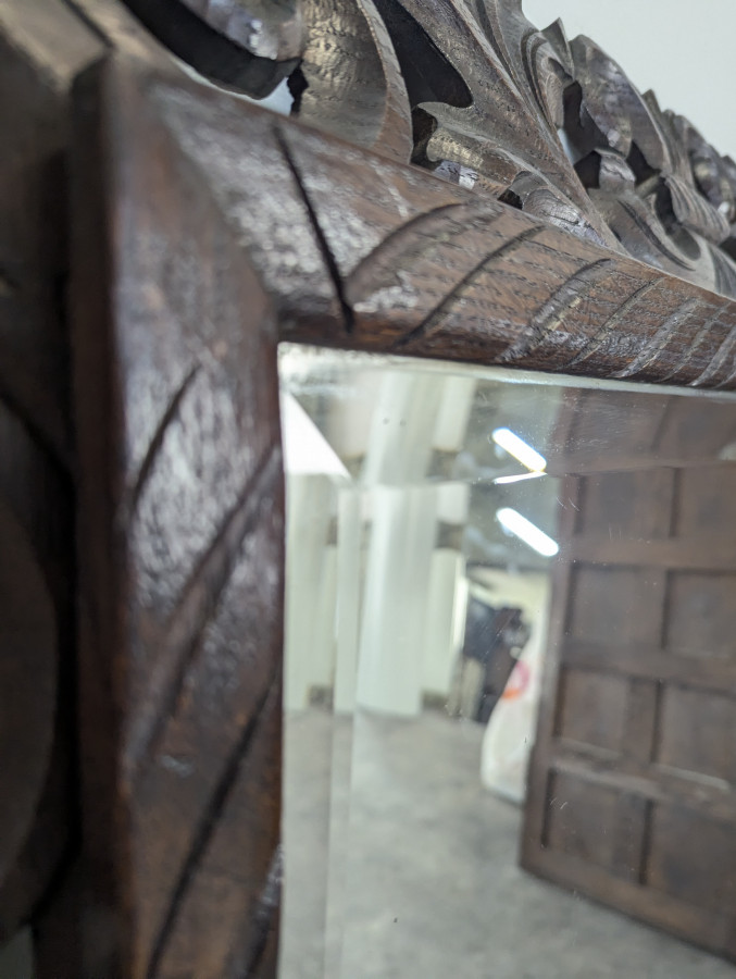 Miroir de style Louis XIII en chêne