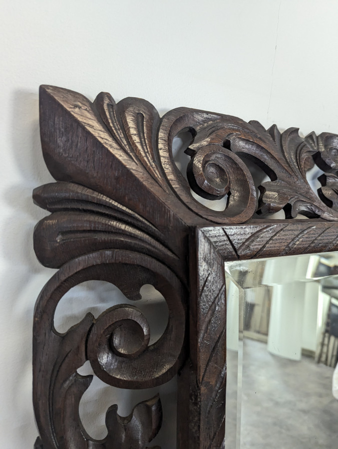 Miroir de style Louis XIII en chêne
