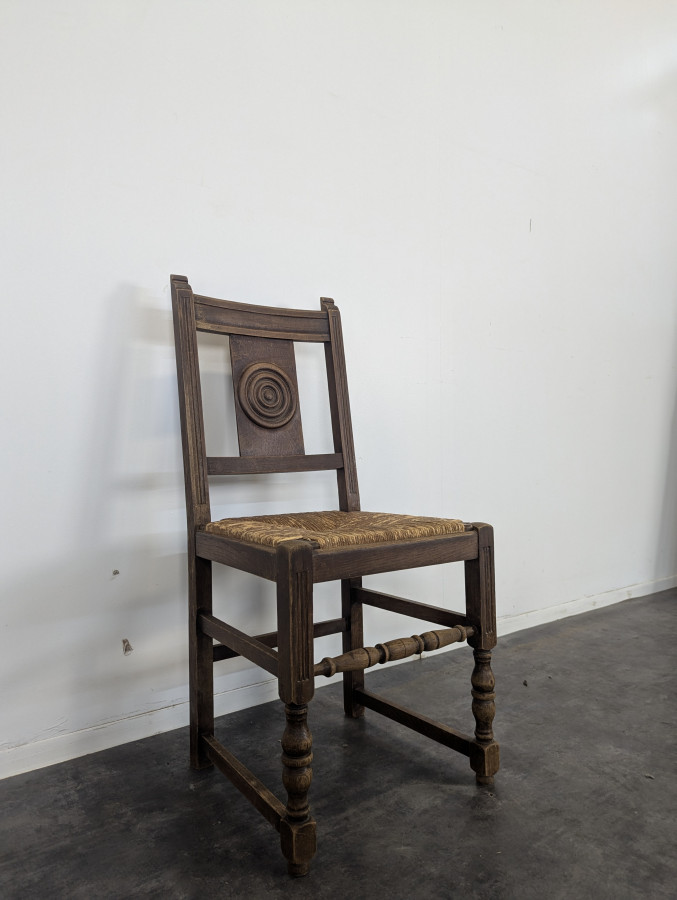 Série de 5 chaises brutalistes DLG Dudouyt
