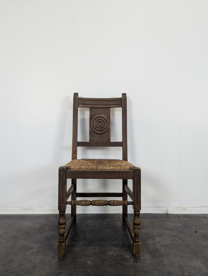 Série de 5 chaises brutalistes DLG Dudouyt