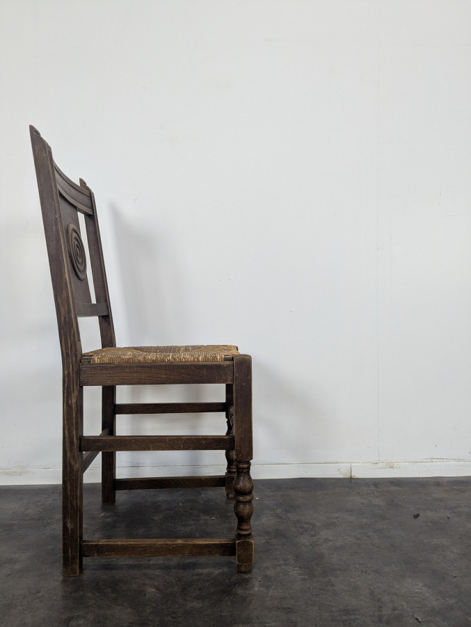 Série de 5 chaises brutalistes DLG Dudouyt