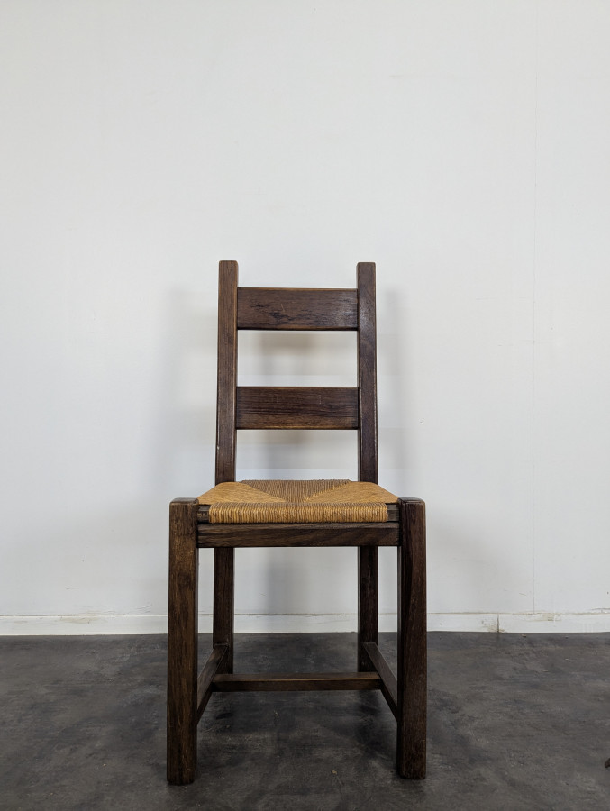 Série de 6 chaises paillées en chêne
