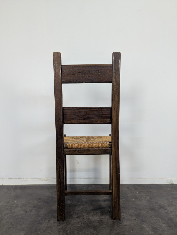 Série de 6 chaises paillées en chêne
