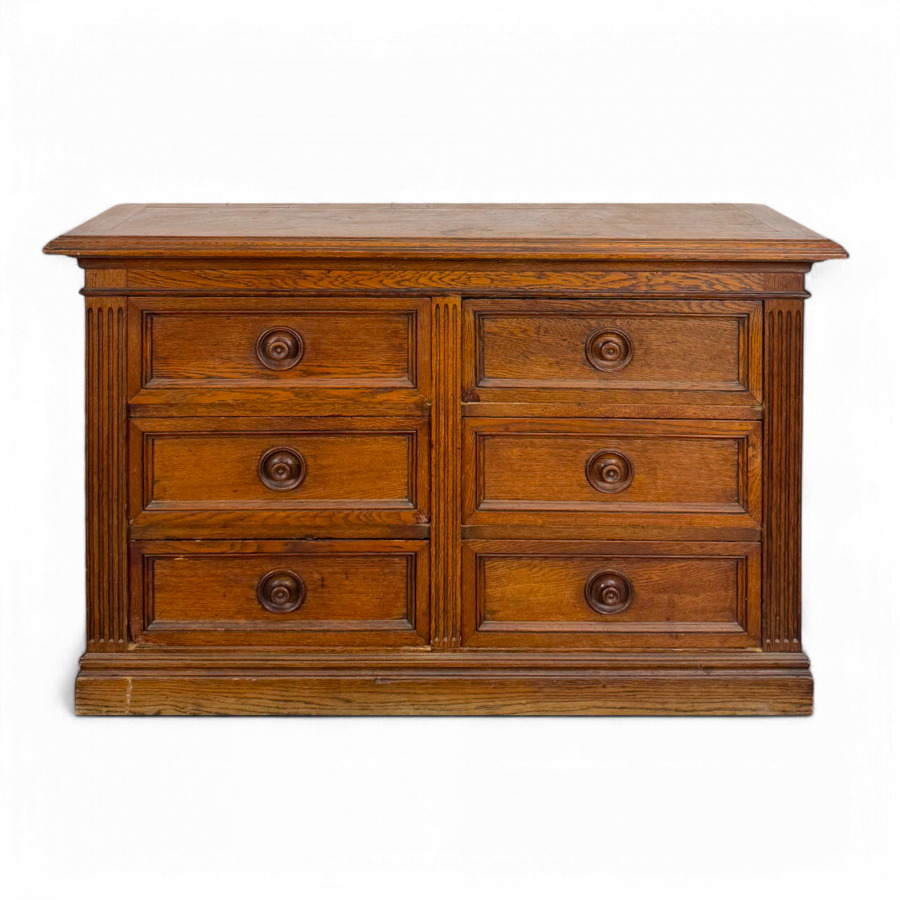 Meuble de métier en chêne fin XIXe