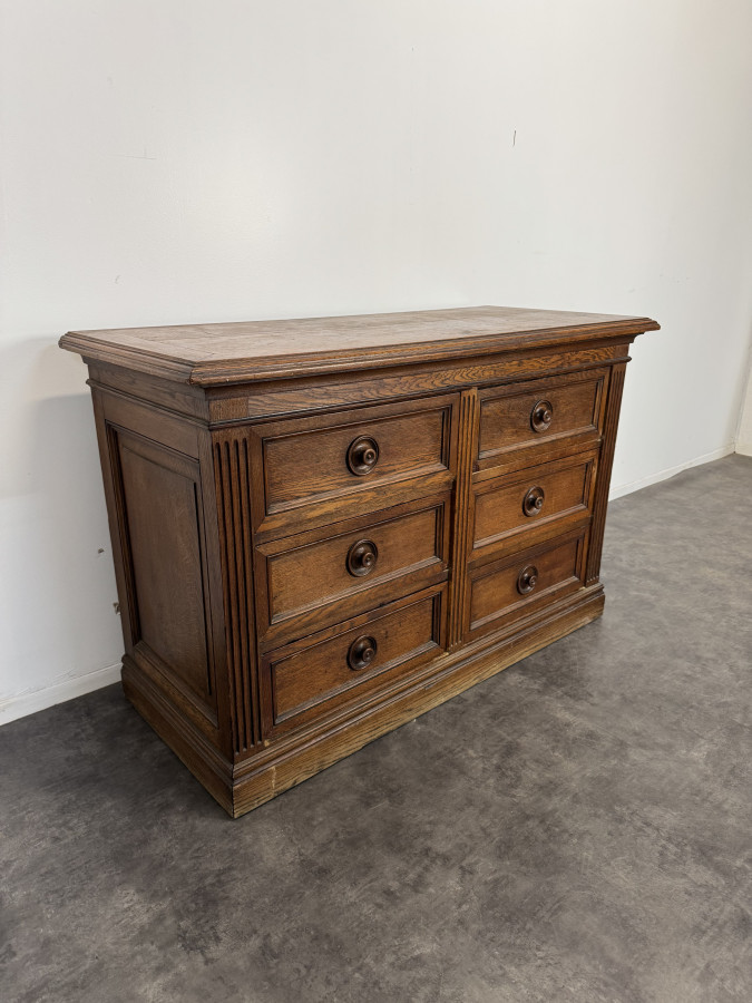 Meuble de métier en chêne fin XIXe