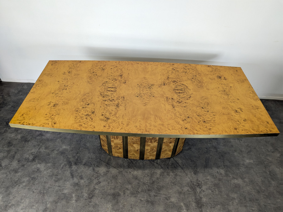 Table à manger en loupe d'orme DLG Willy Rizzo