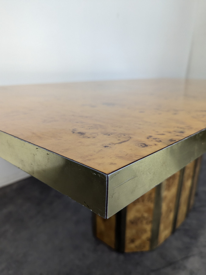 Table à manger en loupe d'orme DLG Willy Rizzo