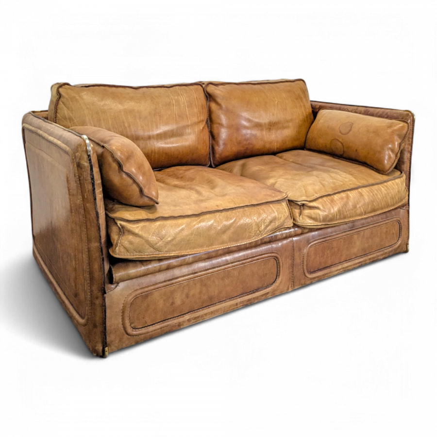 Canapé 2 places Roche Bobois années 80 en cuir