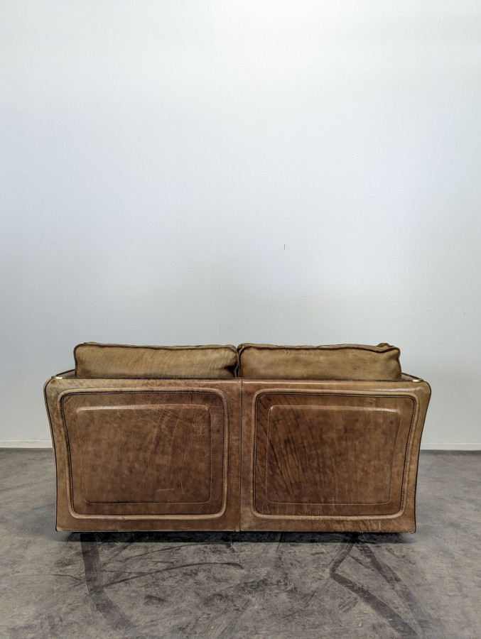 Canapé 2 places Roche Bobois années 80 en cuir