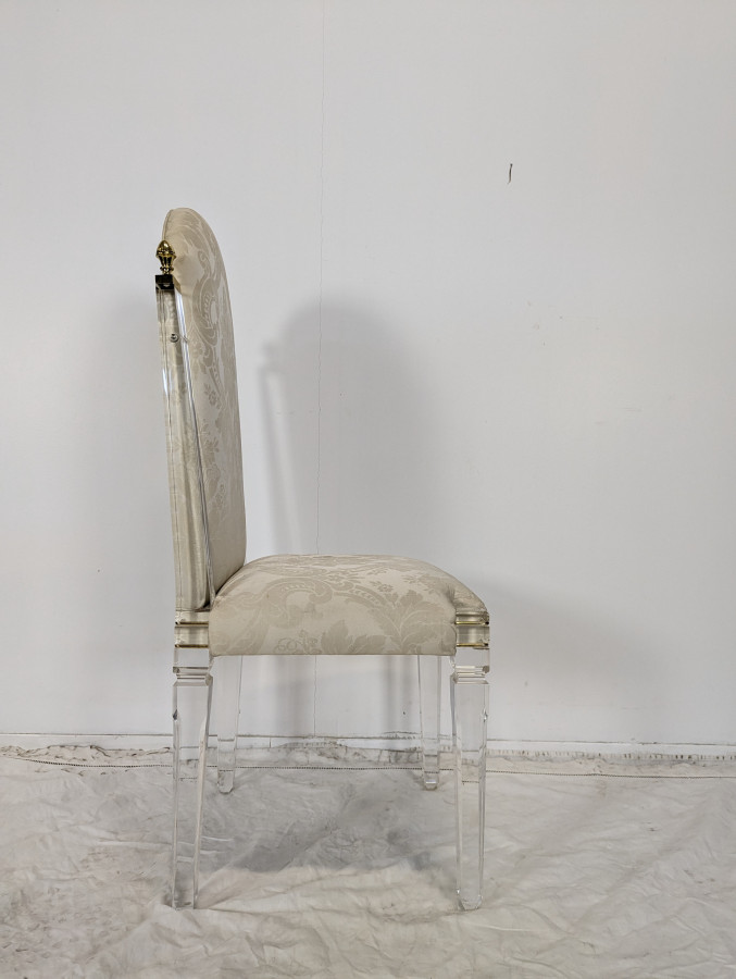 Série de 6 chaises en plexiglass années 80 DLG Roméo