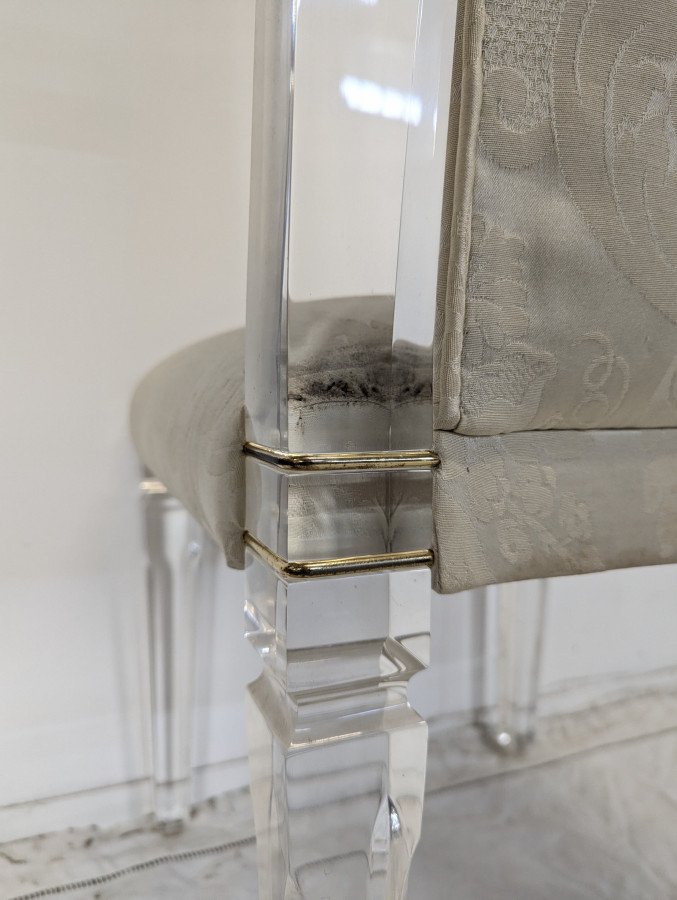 Série de 6 chaises en plexiglass années 80 DLG Roméo