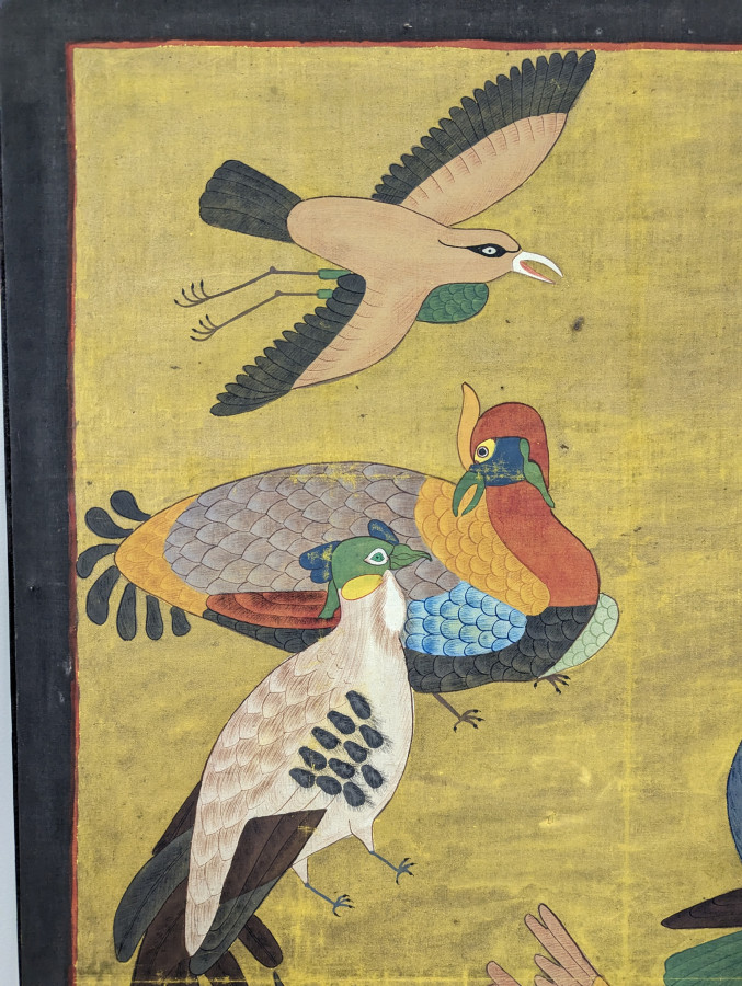 Tableau La voillière aux Oiseaux peinture sur soie Vietman