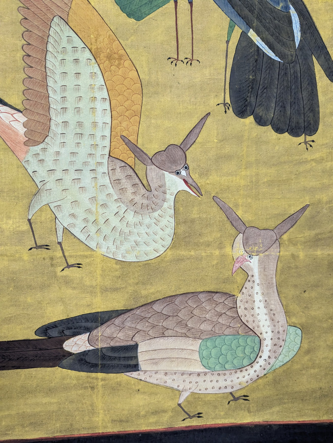 Tableau La voillière aux Oiseaux peinture sur soie Vietman
