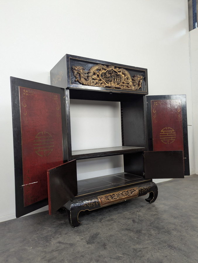 Meuble d'appuie Chinois en laque début XX ème