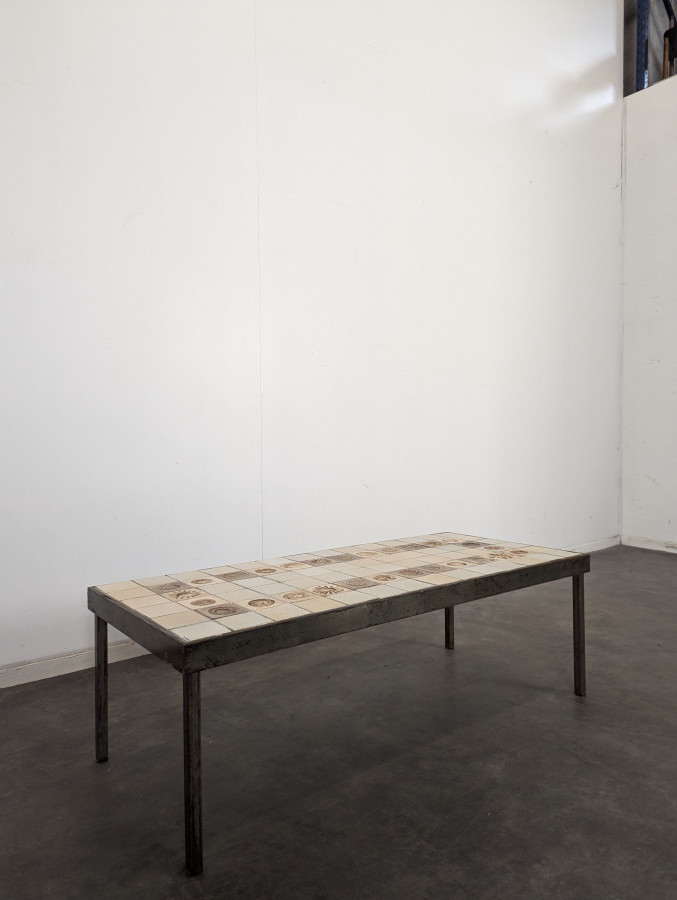 Table basse en carreaux de céramique de Roger Capron