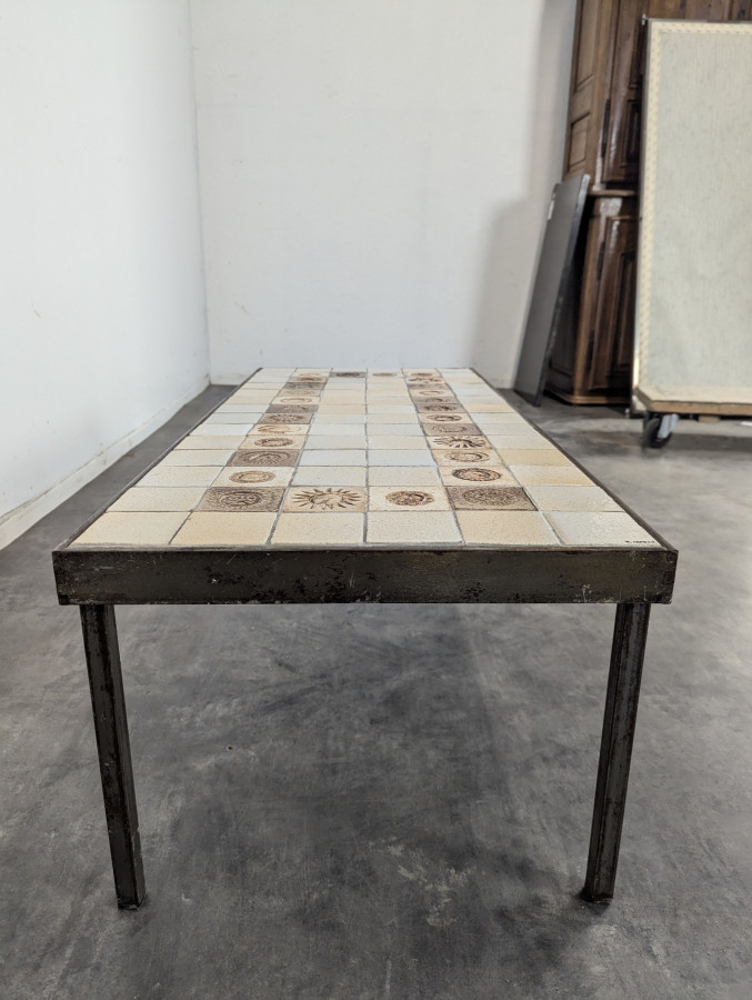 Table basse en carreaux de céramique de Roger Capron
