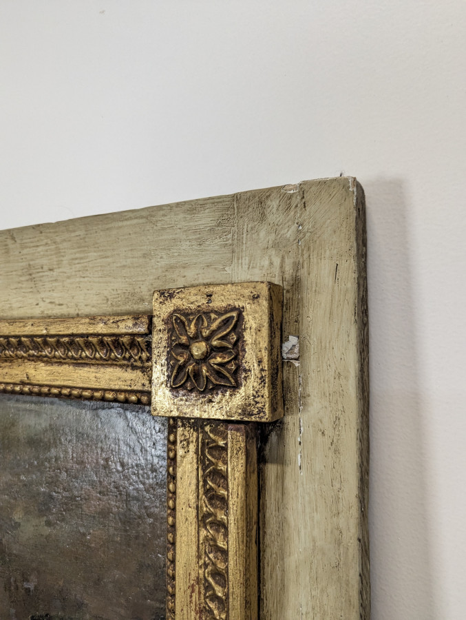 Miroir trumeaux patiné à décors antiques du XIX ème