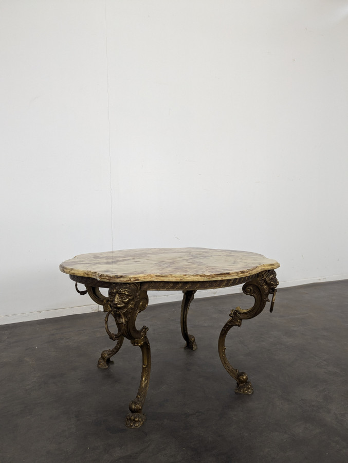 Table basse en Bronze et Onyx