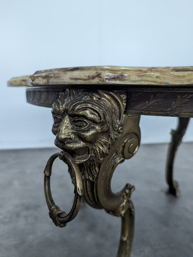 Table basse en Bronze et Onyx
